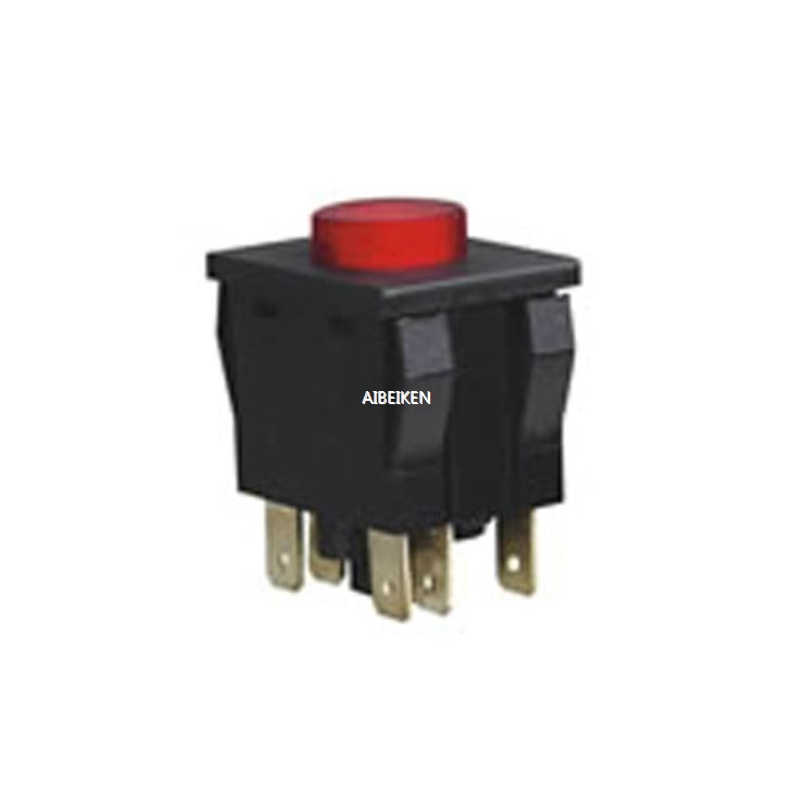 15A 250VAC Red Plastic Button Switch