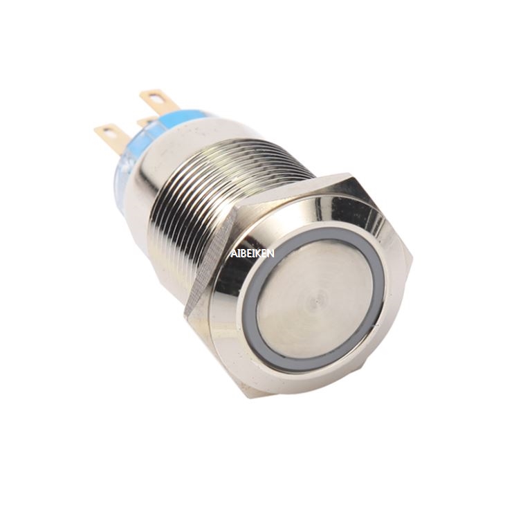 19mm LED Lighted Metal Pushbutton Switch