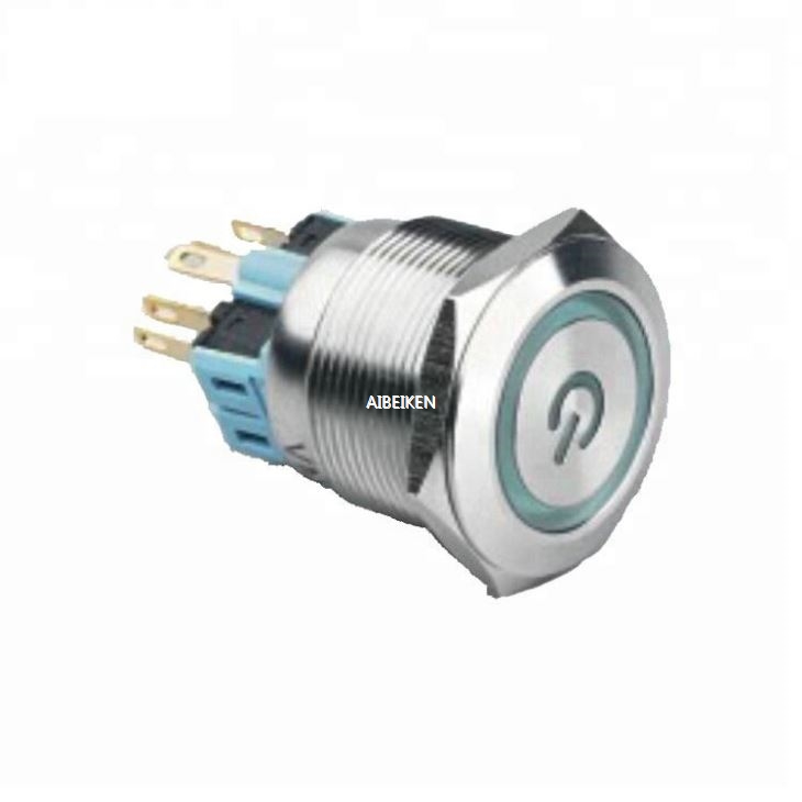 28mm Ring LED Power Logo Push Button Switch