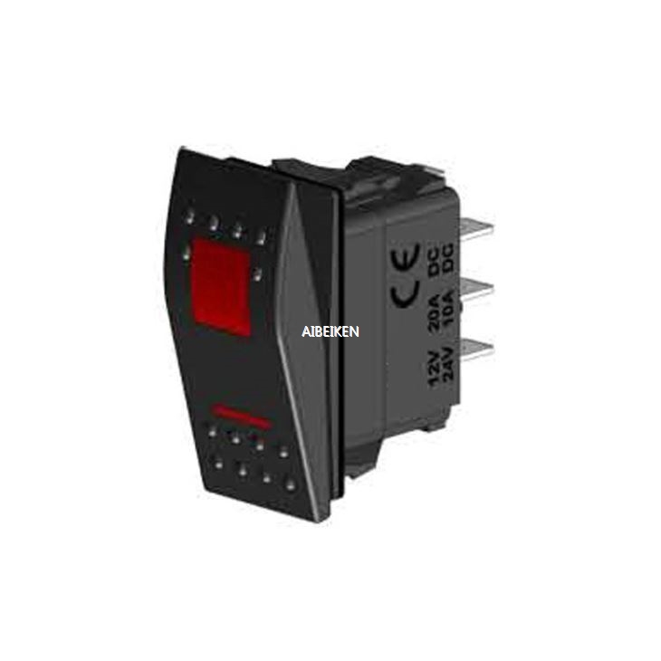 ON-OFF 5P One LED Illuminated Rocker Switch 10A 250V