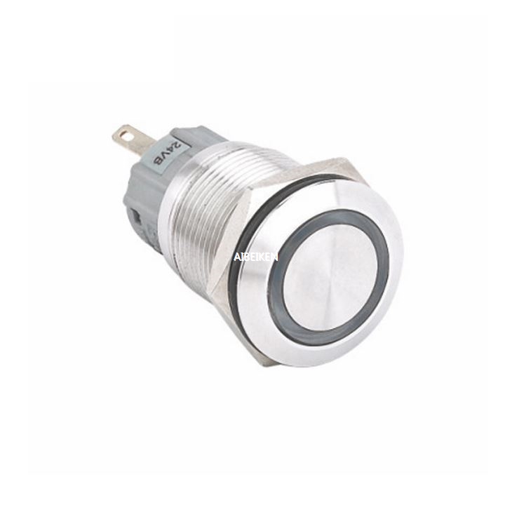 Ring Bright LED Metal Indicator Lamp 19mm